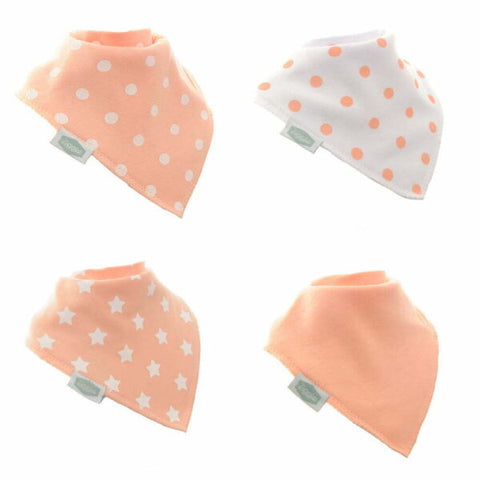 Ziggle Bandana Bibs Coral & White