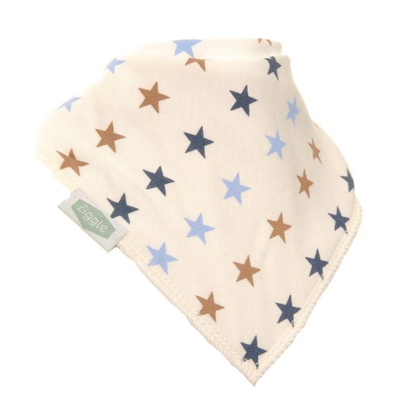 Ziggle Blue & Beige Stars Bib