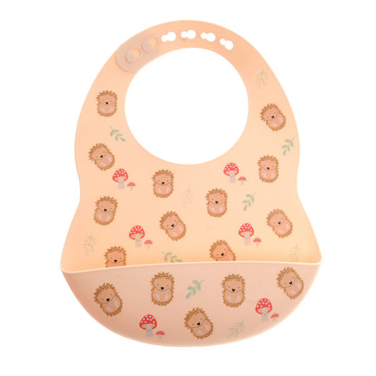 Ziggle Catch It Silicone Bib, Hedgehog