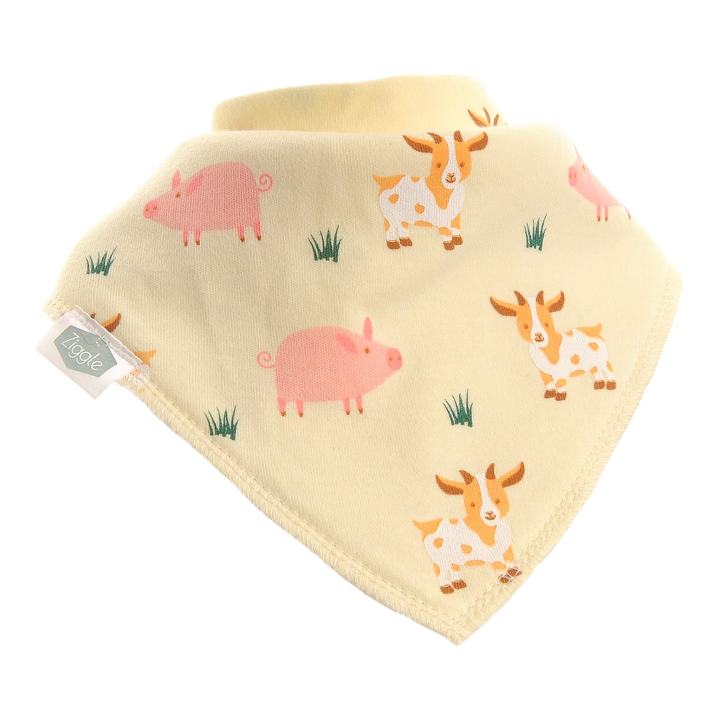 Ziggle Bandana Dribble Bib, Pigs & Goats