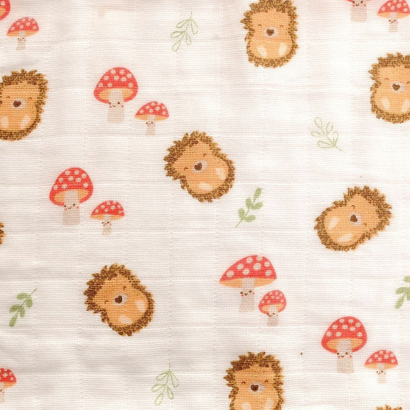 Baby Muslins - Hedgehog Woodland Print - Kings Baby Shop NI