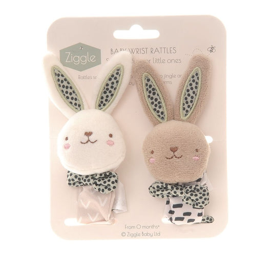 Ziggle Baby Wrist Rattles - Bunny Design - Kings Baby Shop NI