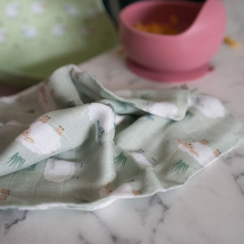 Ziggle 4pc Muslin Washcloths, Country Life