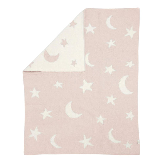 Mamas & Papas Chenille Blanket, Pink Moon/Star