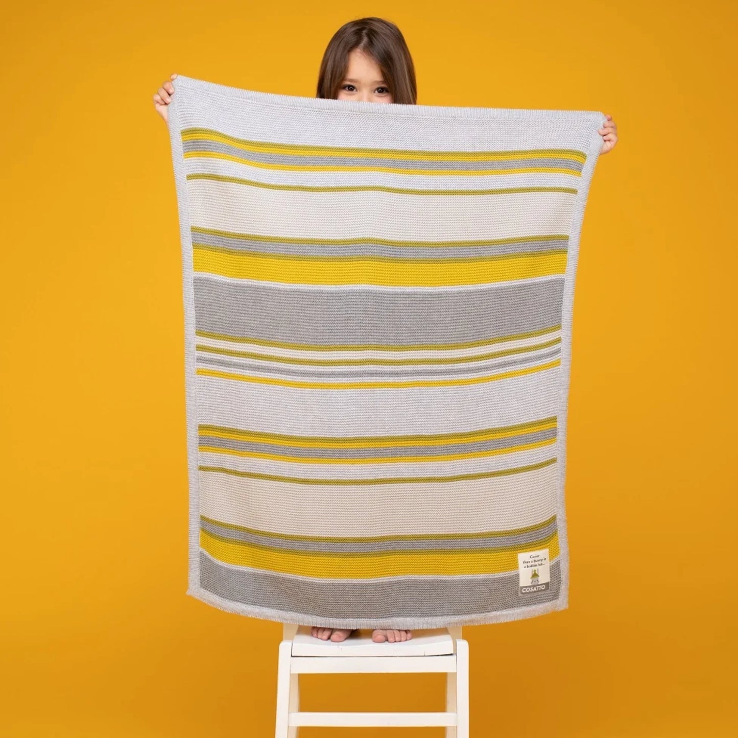 Cosatto Striped Blanket, Grey/Mustard