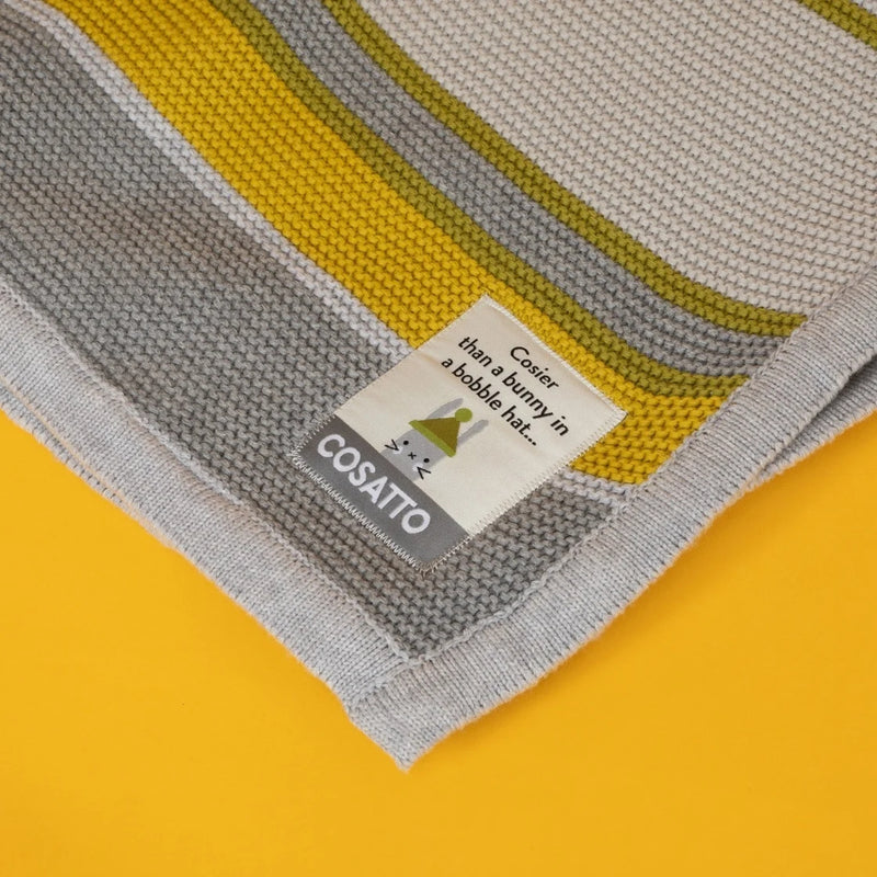 Cosatto Striped Blanket, Grey/Mustard