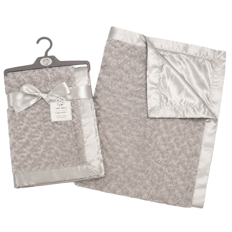 Snuggle Baby Rose Bud Blanket, Grey