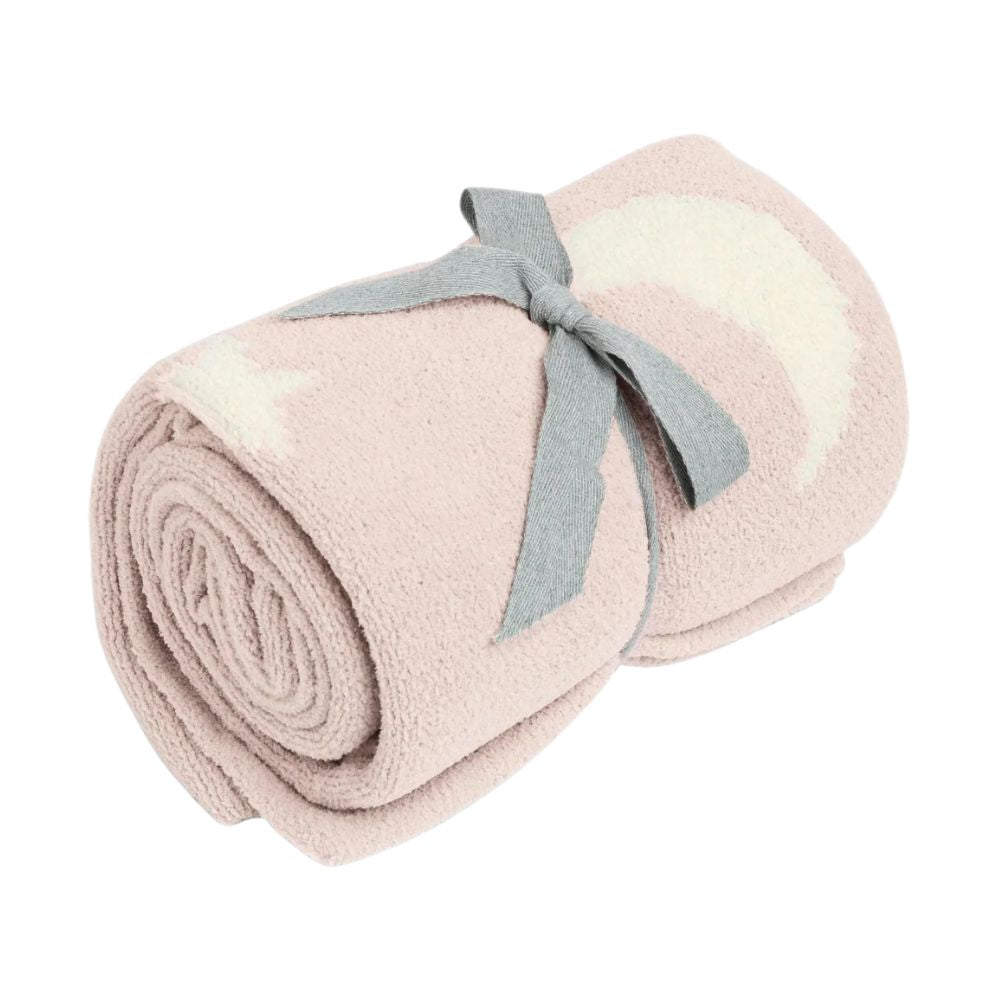 Mamas & Papas Chenille Blanket, Pink Moon/Star