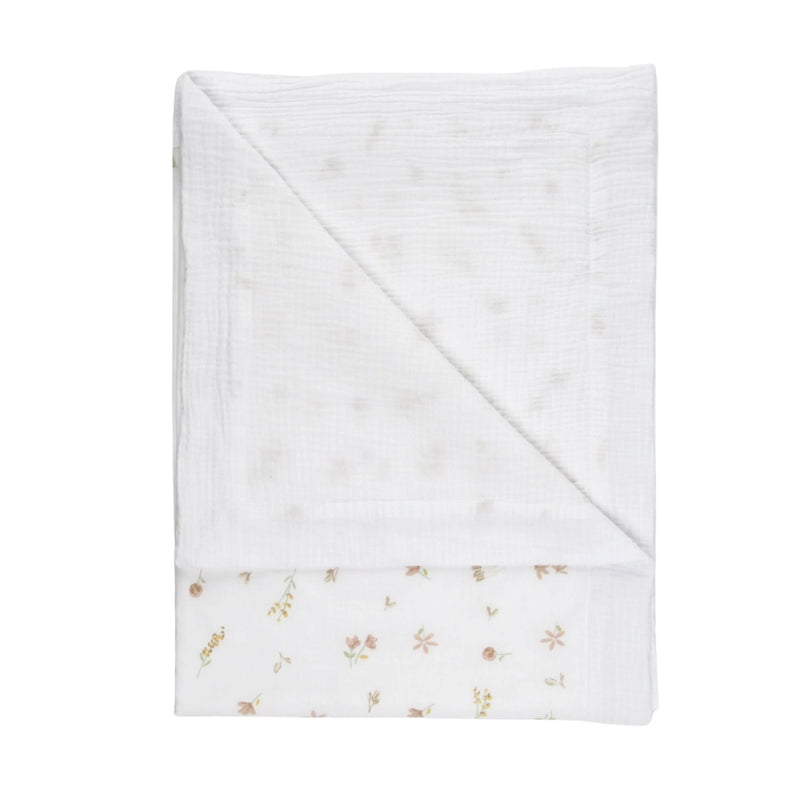 CuddleCo Muslin Comforter Blanket, Cashmere Meadow