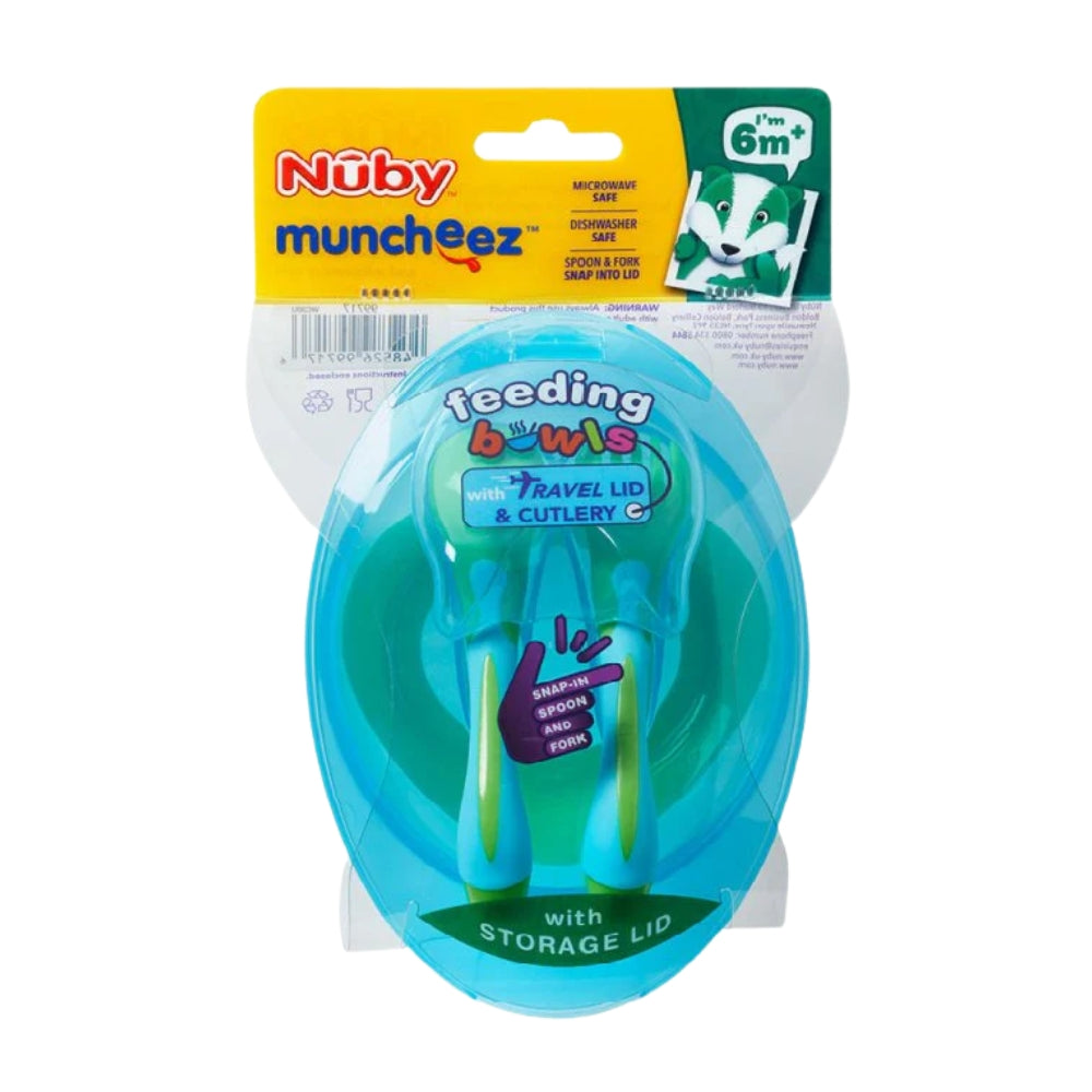 Nuby Bowls With Lid & Cutlery
