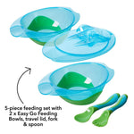 Nuby Bowls With Lid & Cutlery