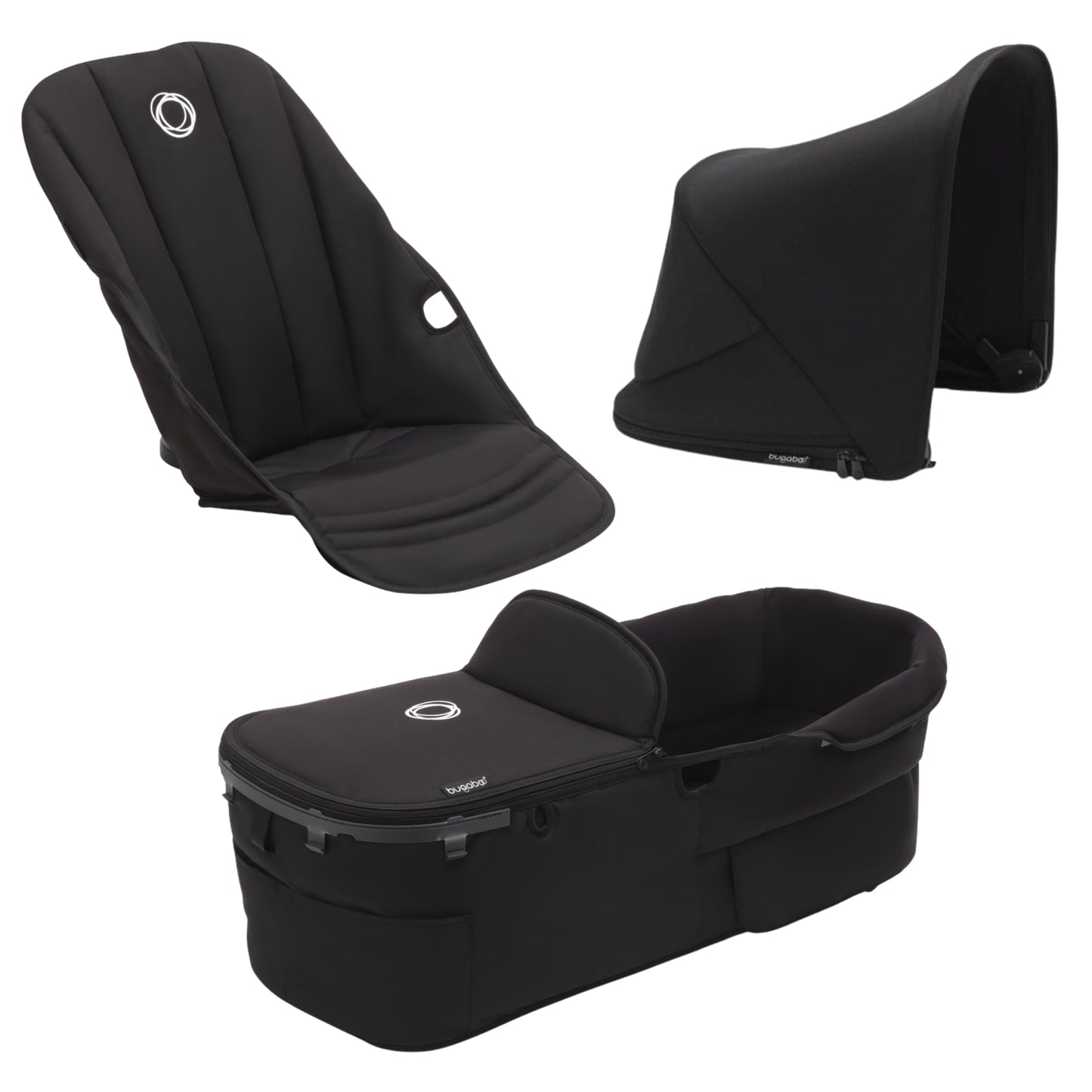 Bugaboo Fox 5 Replacement Fabric Set - Black (Seat, Carrycot & Sun Canopy)