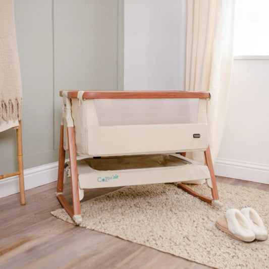 Tutti Bambini CoZee Air Crib, Scandinavian Walnut & Ecru