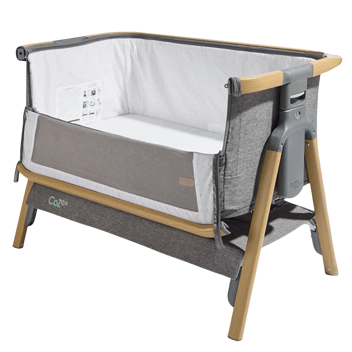 Tutti Bambini CoZee Crib, Oak/Charcoal