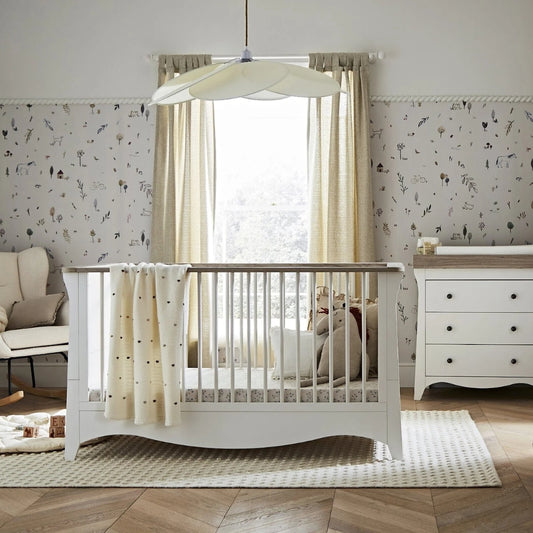 CuddleCo Clara 2pc Room Set, White/Ash