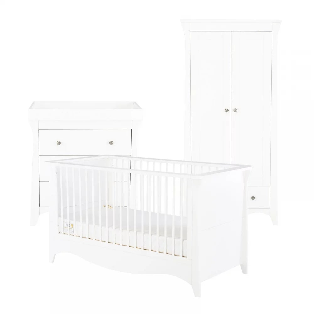 CuddleCo Clara 3pc Room Set, Satin White