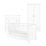 CuddleCo Clara 3pc Room Set, Satin White