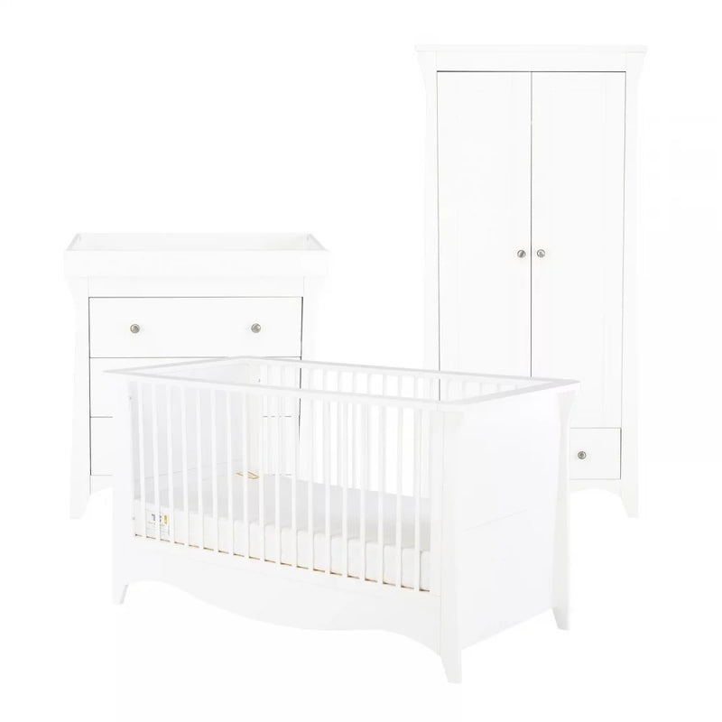 CuddleCo Clara 3pc Room Set, Satin White
