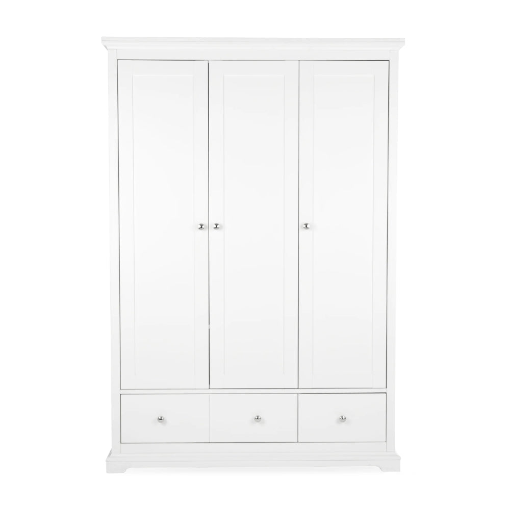 CuddleCo Beaumont Triple Wardrobe, White