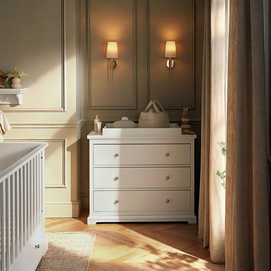 CuddleCo Beaumont 3pc Nursery Room Set, White