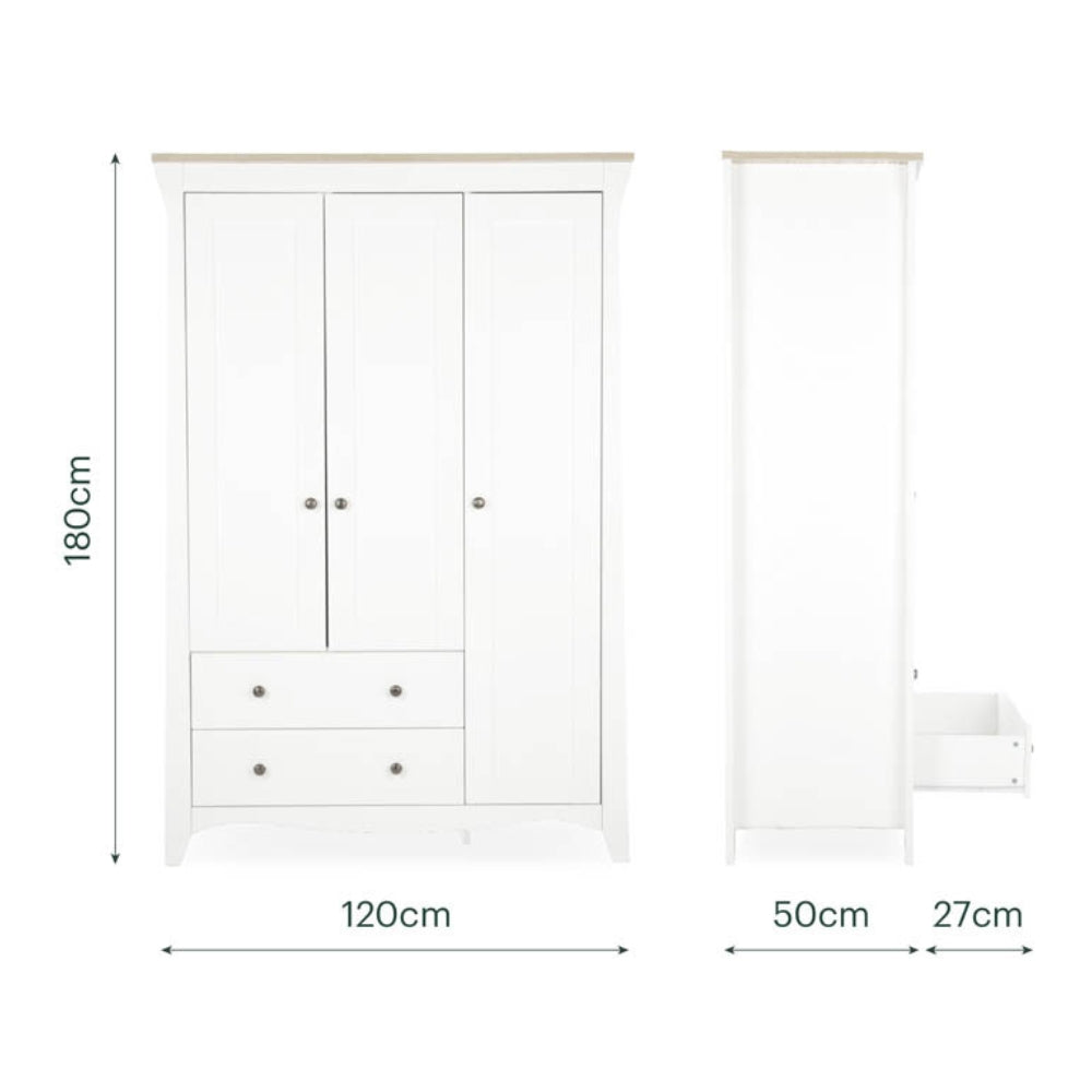 CuddleCo Clara Luxe 3pc Set, White/Ash