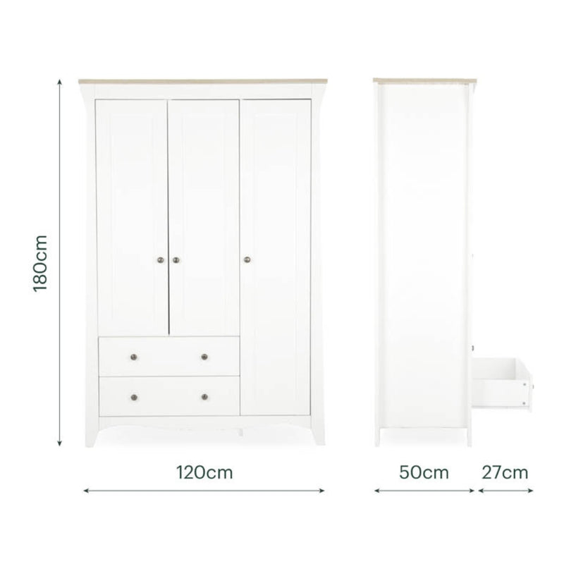 CuddleCo Clara Luxe 3pc Set, White/Ash