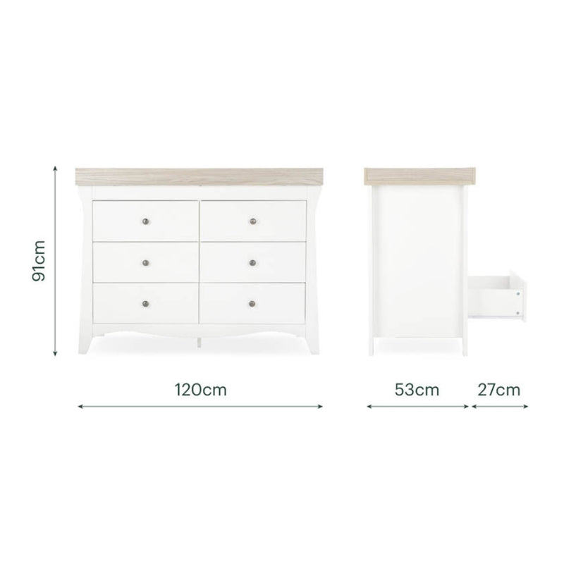 CuddleCo Clara Luxe 3pc Set, White/Ash