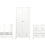 CuddleCo Clara 3pc Nursery Room Set & Mattress, White