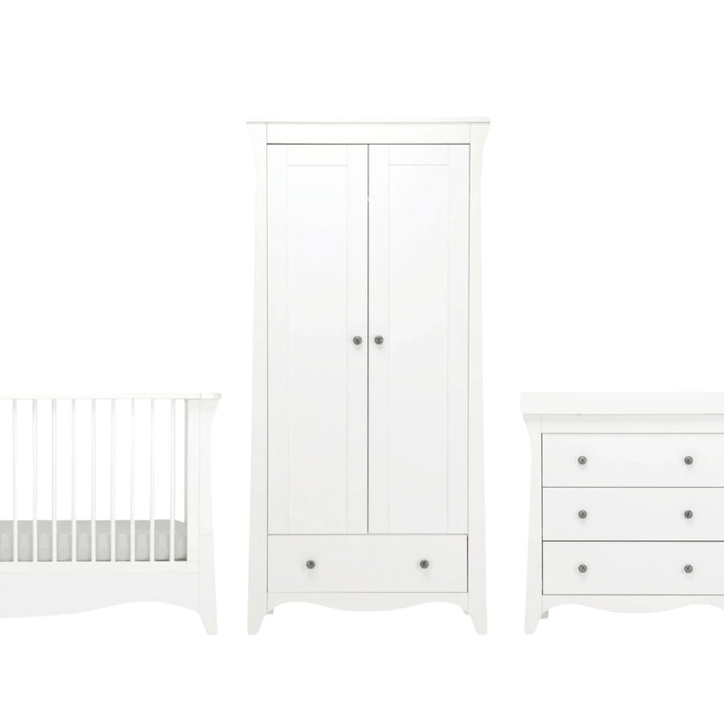 CuddleCo Clara 3pc Nursery Room Set & Mattress, White