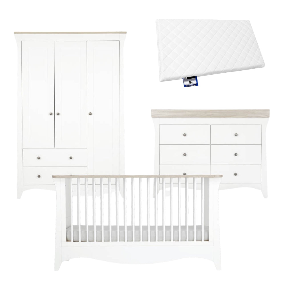 CuddleCo Clara Luxe 3pc Set, White/Ash