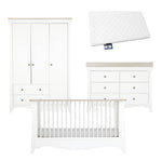CuddleCo Clara Luxe 3pc Set, White/Ash