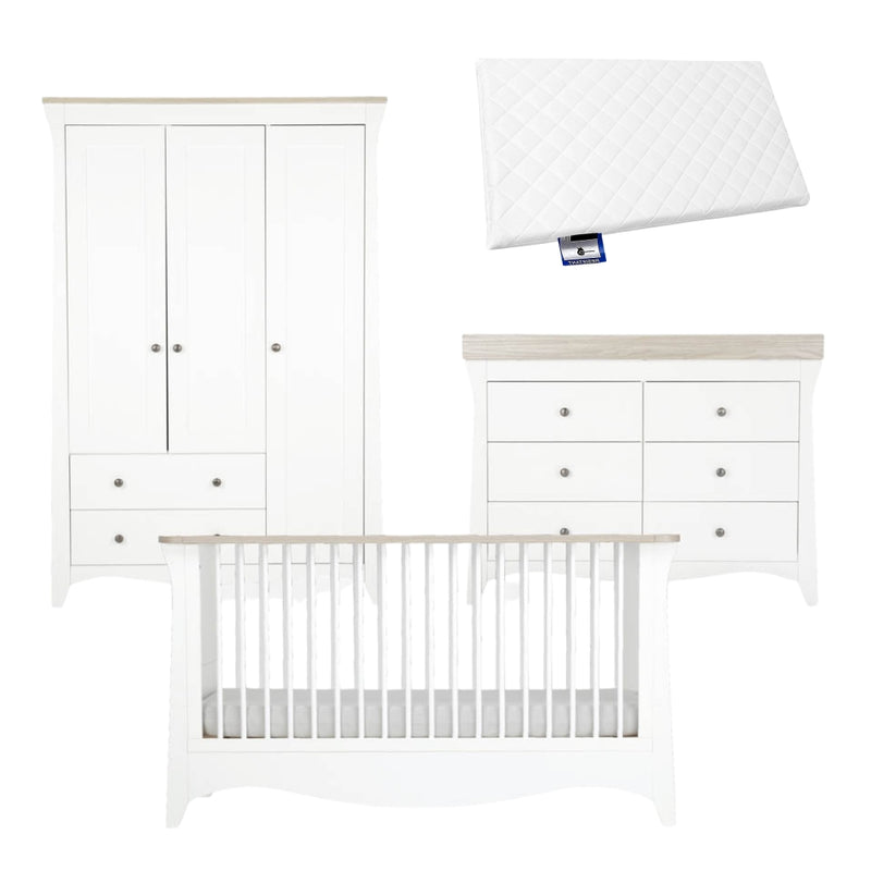 CuddleCo Clara Luxe 3pc Set, White/Ash