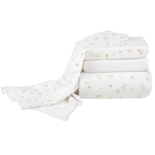 CuddleCo 4pc Cot Bed Bedding Set, Cashmere Meadow