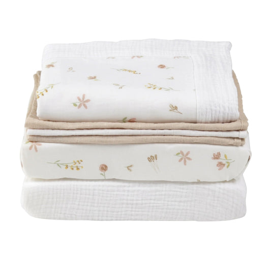 CuddleCo 6pc Co-Sleeper Bedding Set, Cashmere Meadow