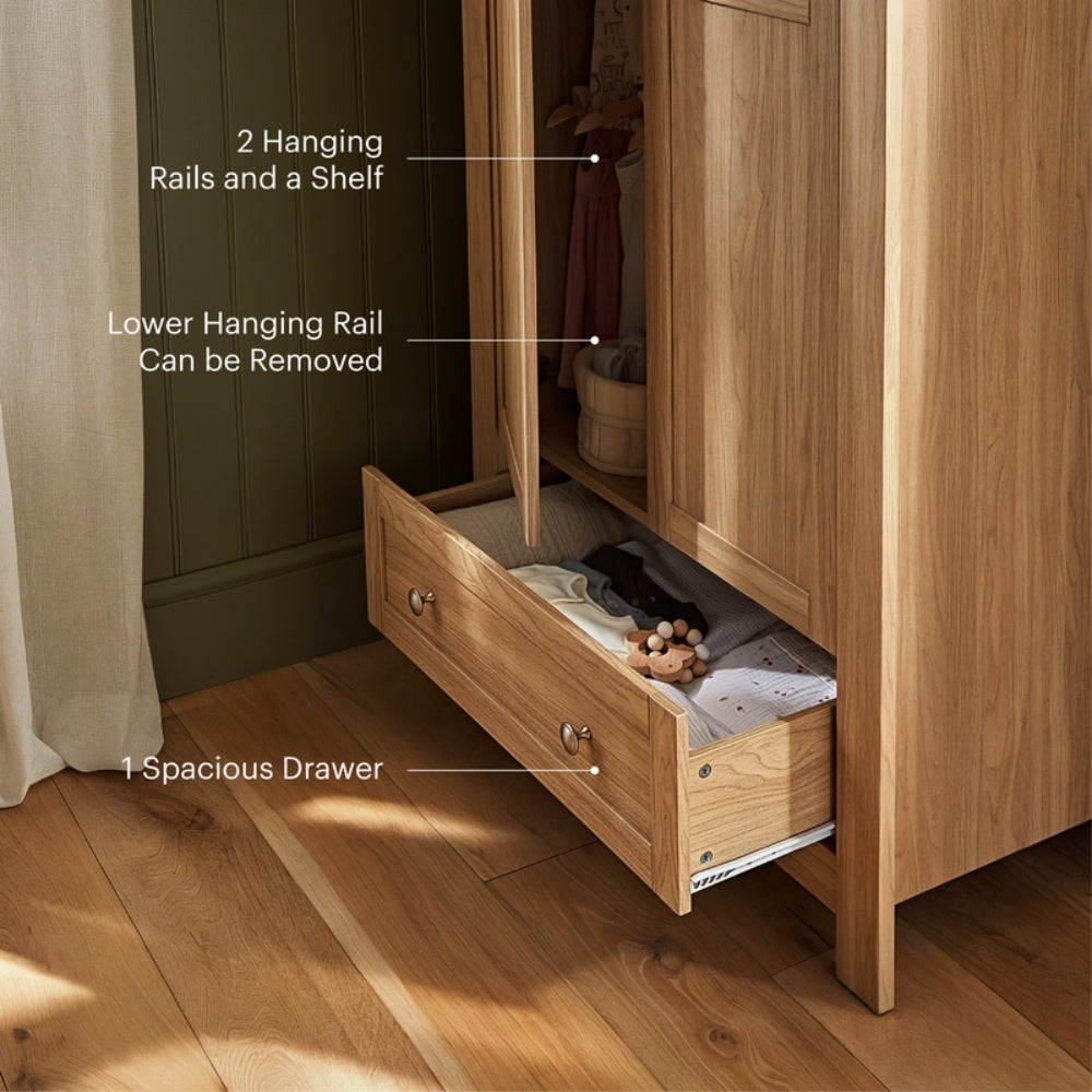 CuddleCo Burford Wardrobe, Oak