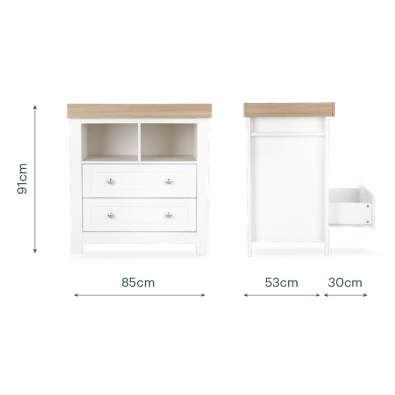 CuddleCo Burford 2pc Room Set, White/Oak