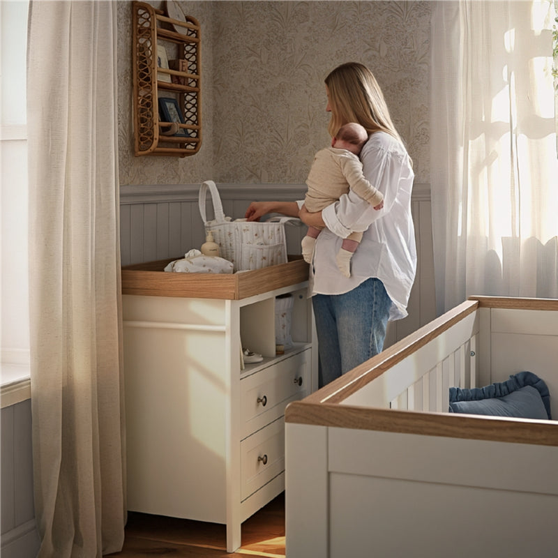 CuddleCo Burford Dresser Changer, White/Oak
