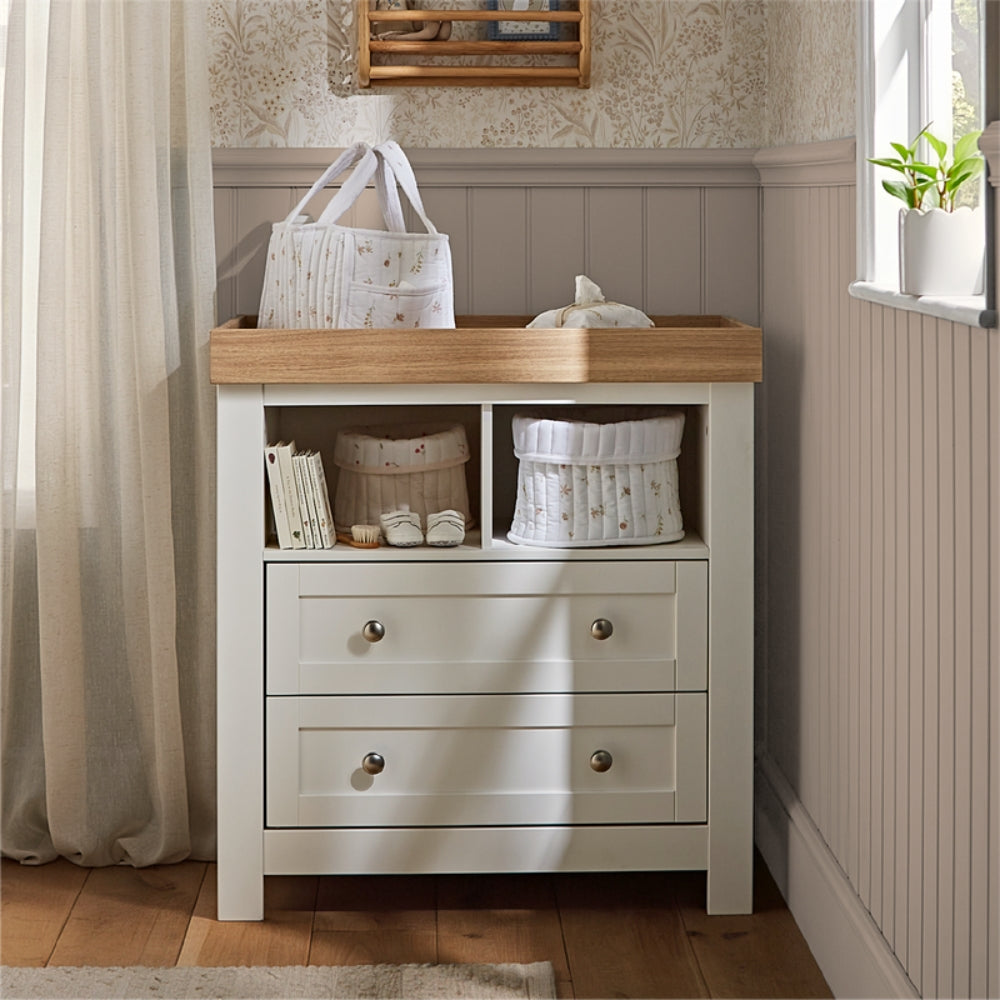 CuddleCo Burford Dresser Changer, White/Oak