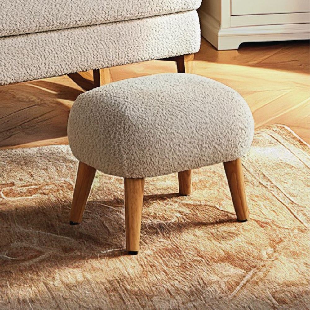 CuddleCo Etta Foot Stool, Boucle Mushroom