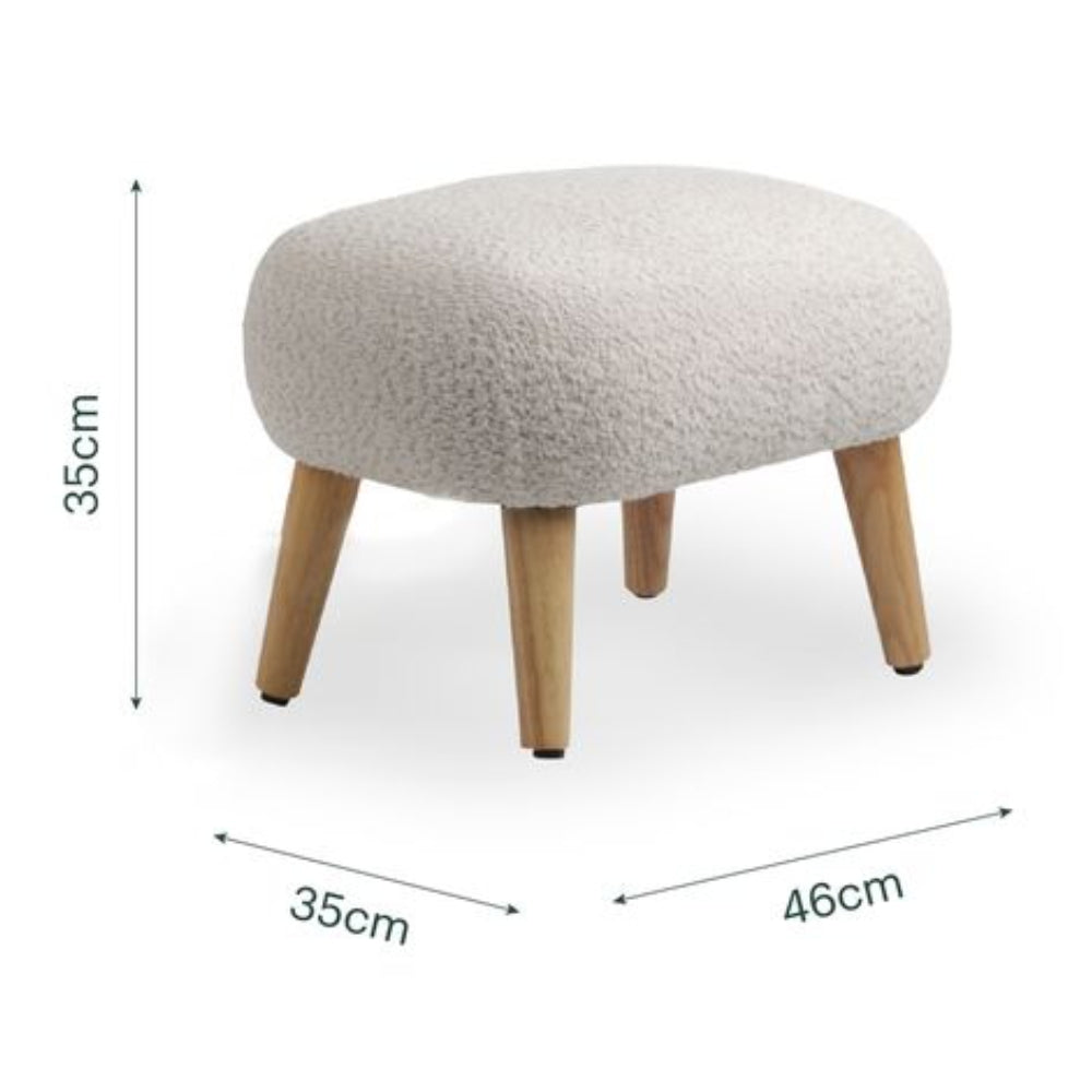 CuddleCo Etta Foot Stool, Boucle Mushroom