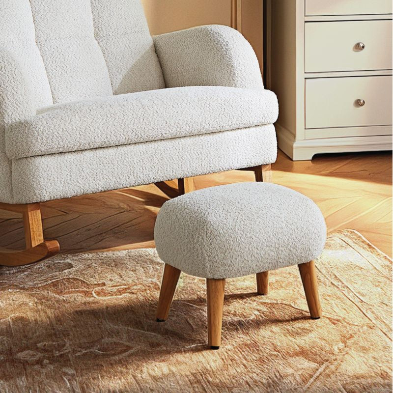 CuddleCo Etta Foot Stool, Boucle Off White