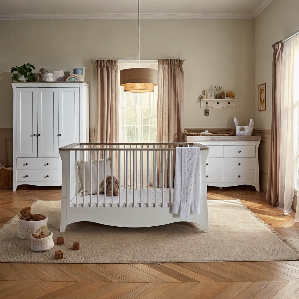 CuddleCo Clara Luxe 3pc Set, White/Ash