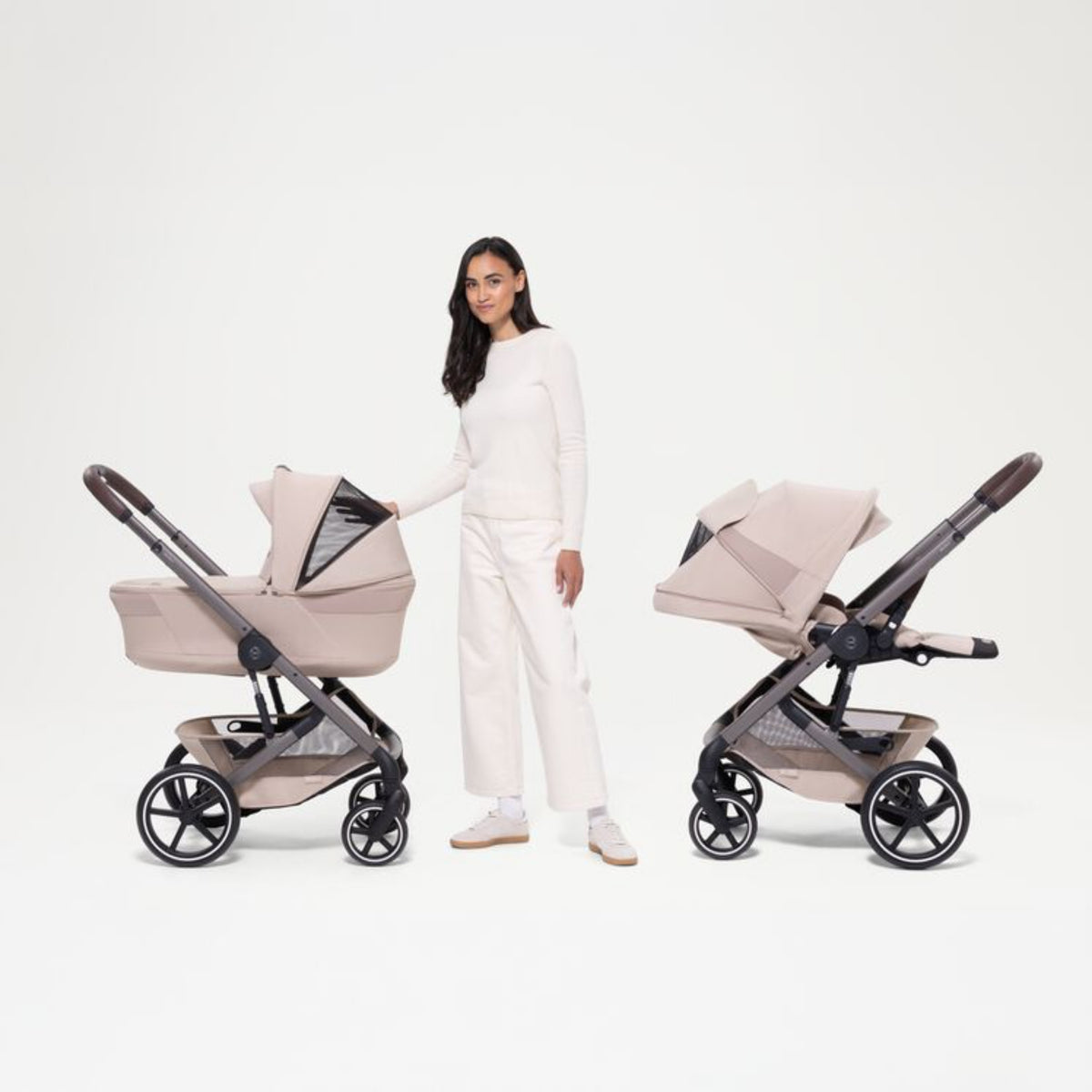 Cybex Balios + Fold Cot Bundle, Almond Beige