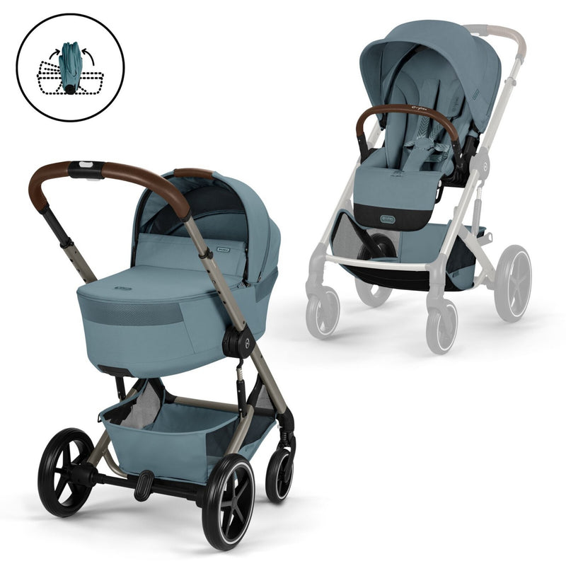 Cybex Balios + Fold Cot Bundle, Stormy Blue