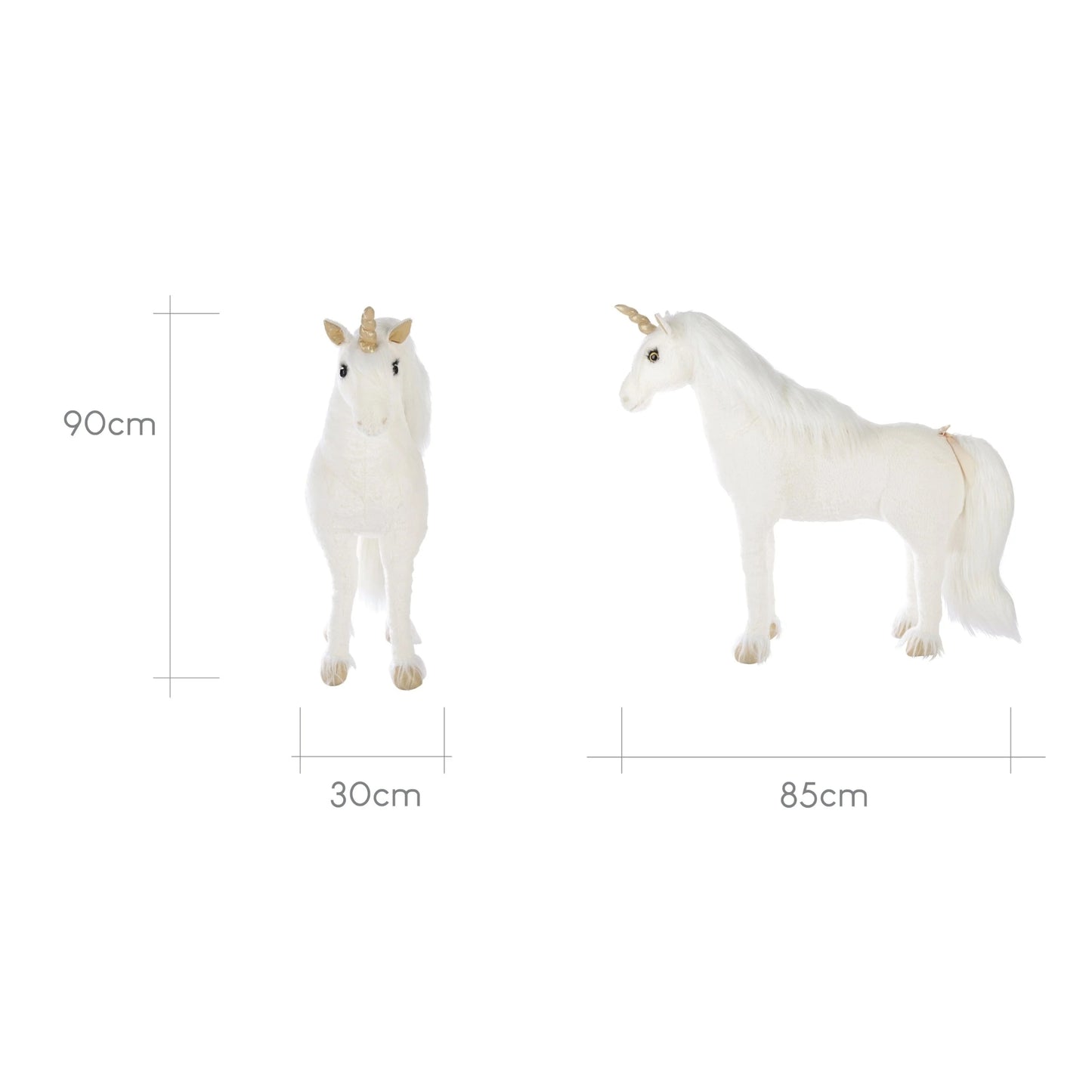 CuddleCo Medium Standing Unicorn - Gold Dust