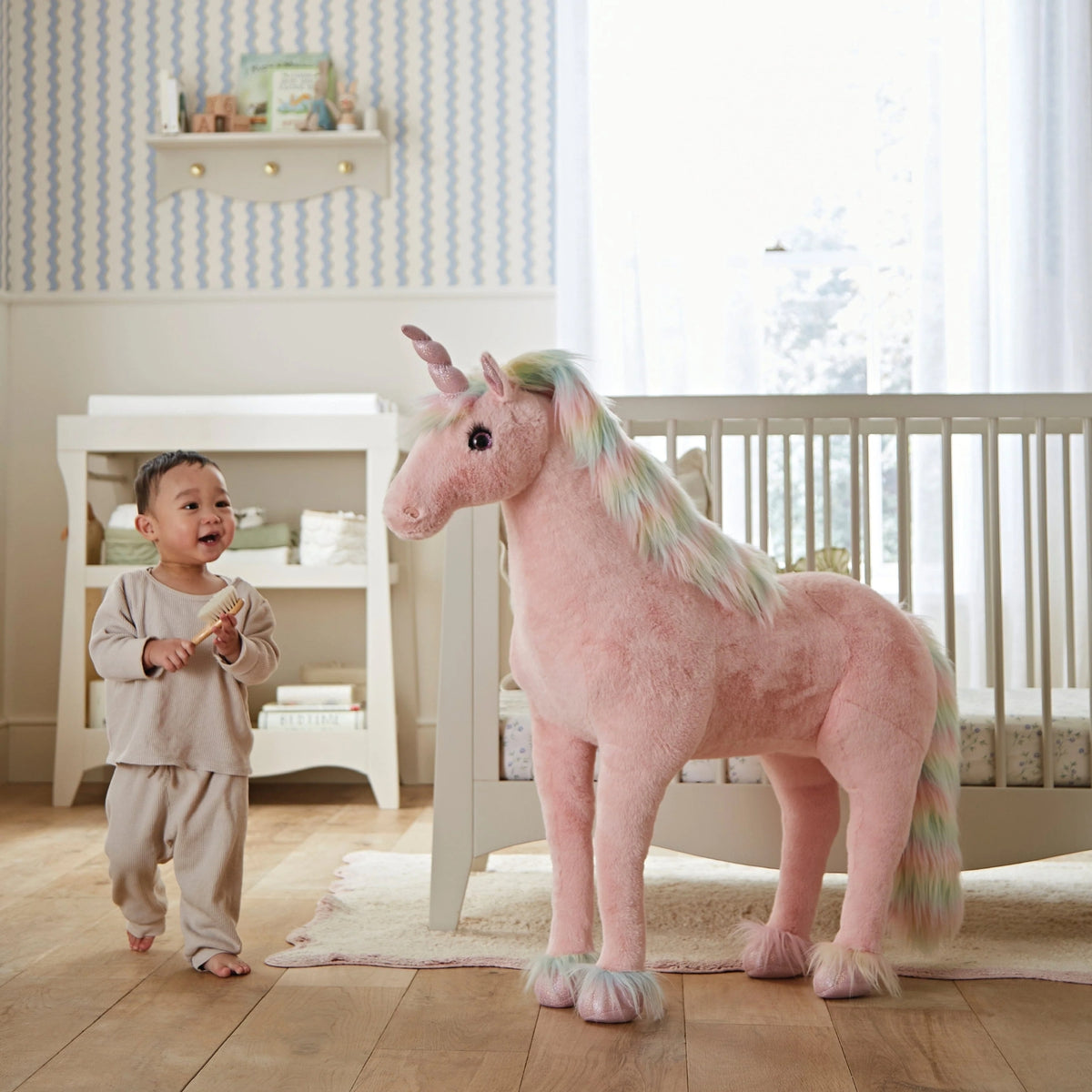 CuddleCo Medium Standing Unicorn - Rainbow