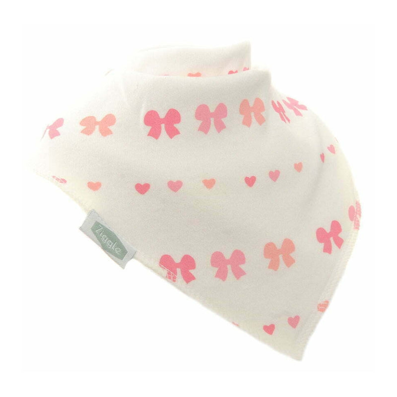 Ziggle 4pc Bandana Dribble Bibs, Hearts and Bows