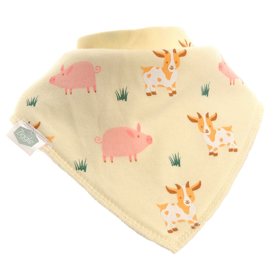 Ziggle Bandana Dribble Bib, Pigs & Goats