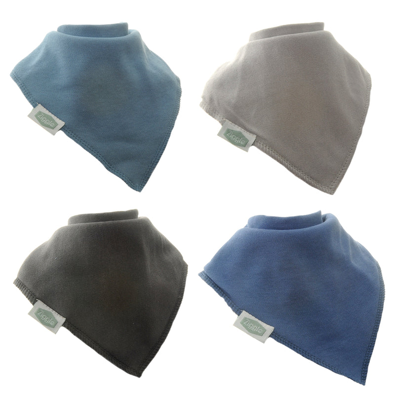 Ziggle 4pc Dribble Bib Set, Atlantic Blue