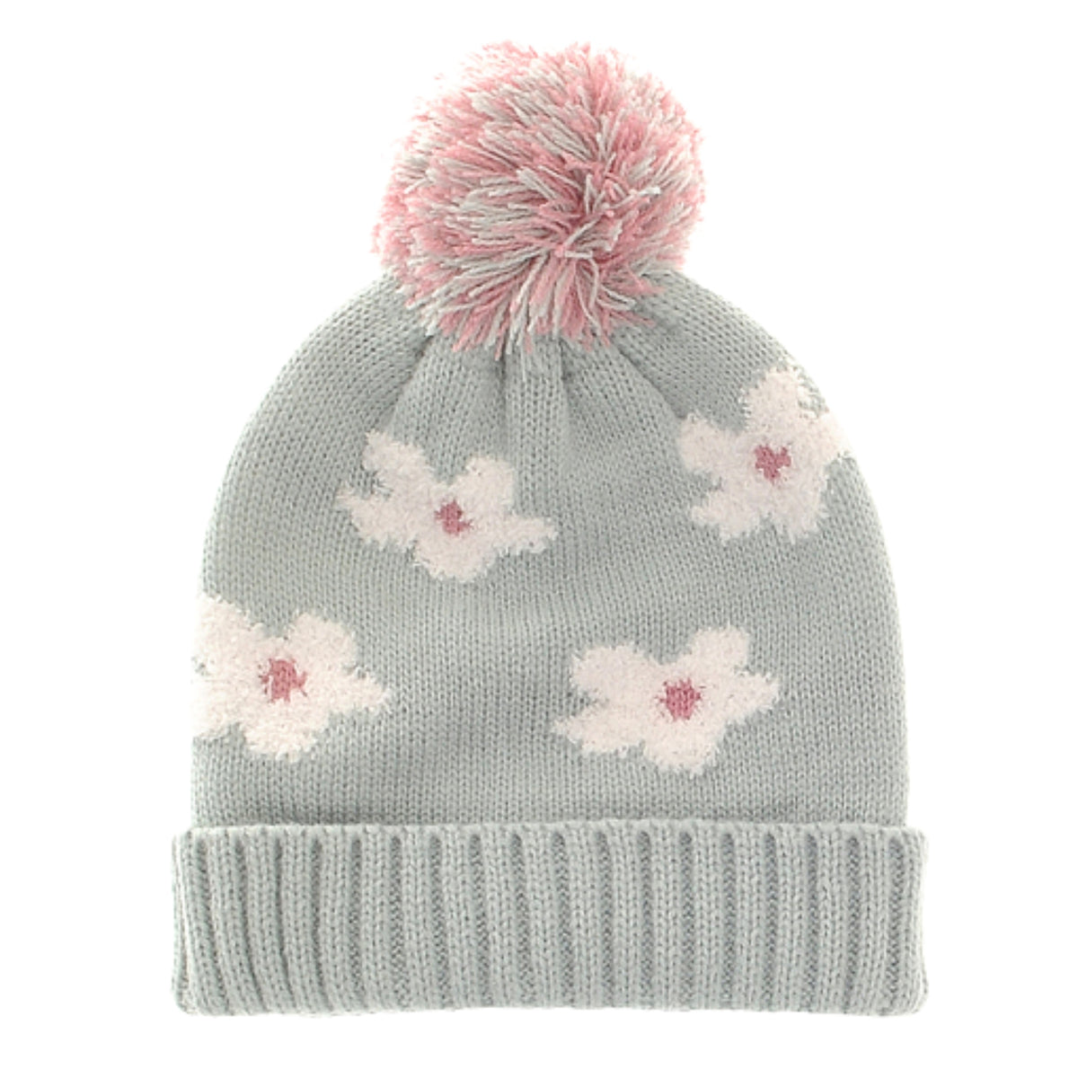 Ziggle Flowers Wooly Hat & Mittens, 0-12m